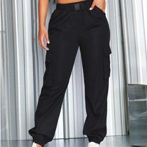 Black Belted Cargo Pants